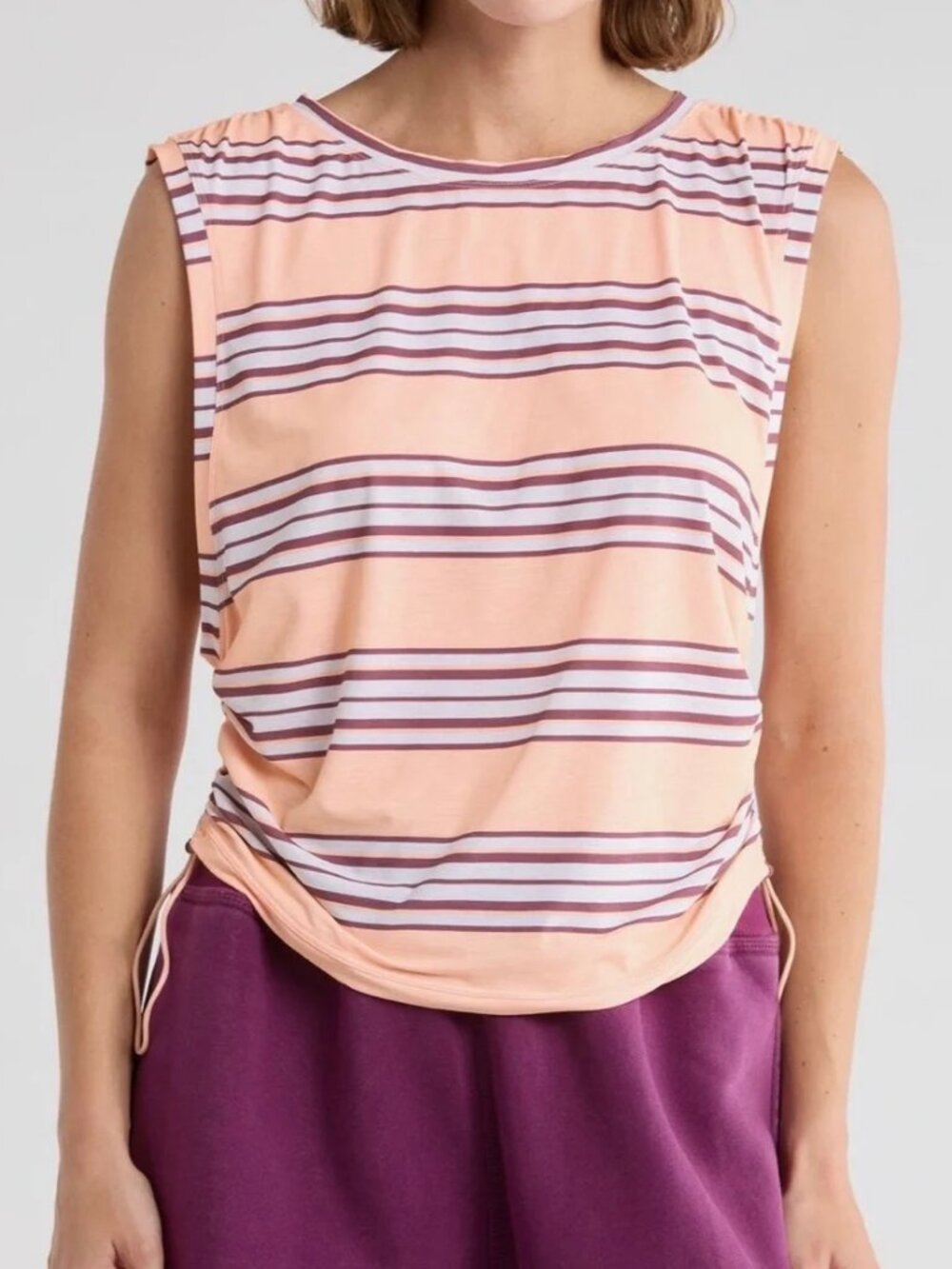Free People "Stripe Sport Mode" Muscle Tee